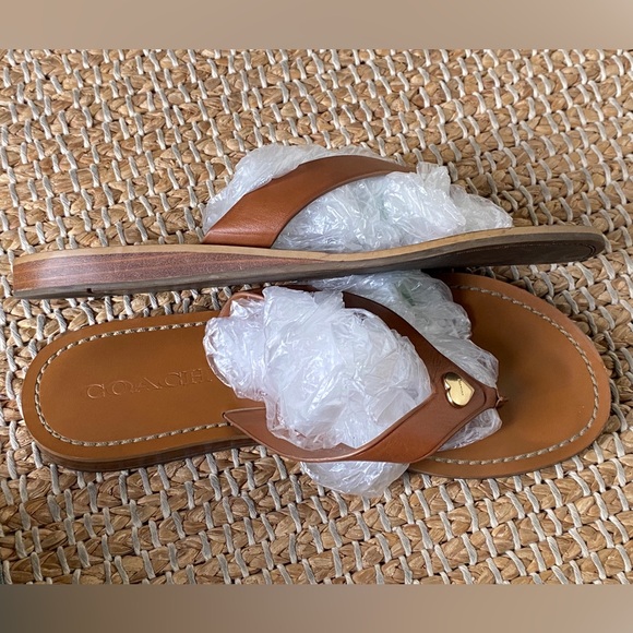 Coach Shoes - Coach Leather Tan Sandals.